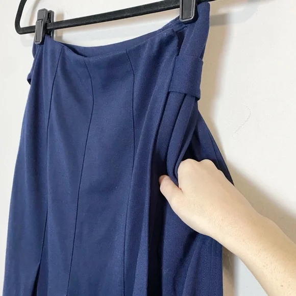 Tory Sport Blue Two Tone Wrap Maxi Skirt - Picture 6 of 14